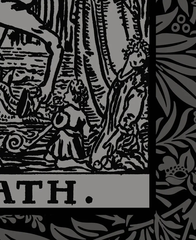 Death Tarot Card Gray and Black Poster No Frame by My Store