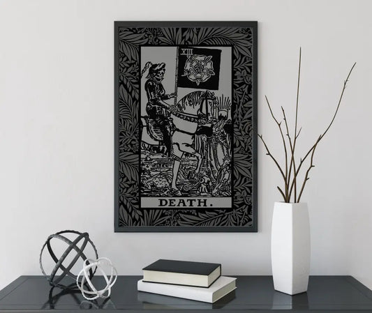 Death Tarot Card Gray and Black Poster No Frame by My Store