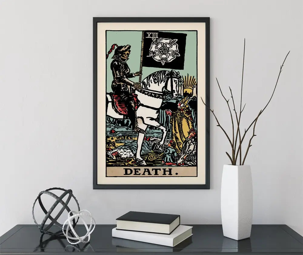 Death Tarot Card Print Blue Rider Waite Poster No Frame Transformative Wall Art For Modern Interiors by My Store