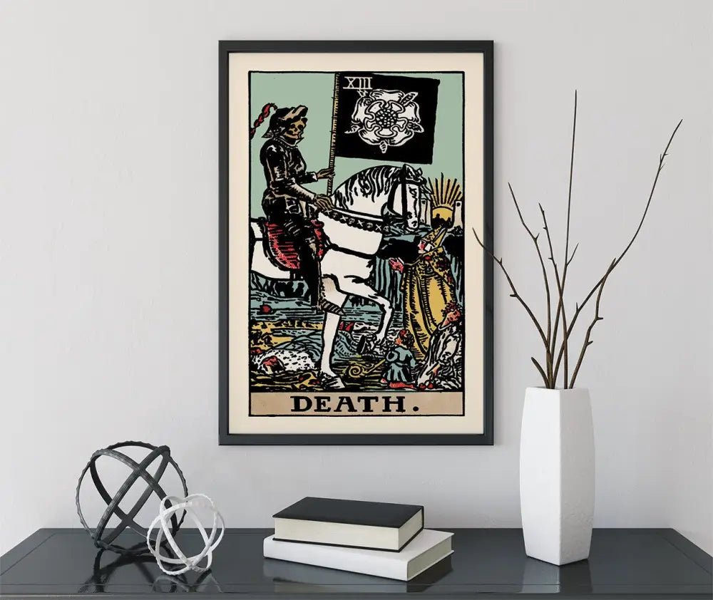 Death Tarot Card Print Blue Rider Waite Poster No Frame Transformative Wall Art For Modern Interiors by My Store