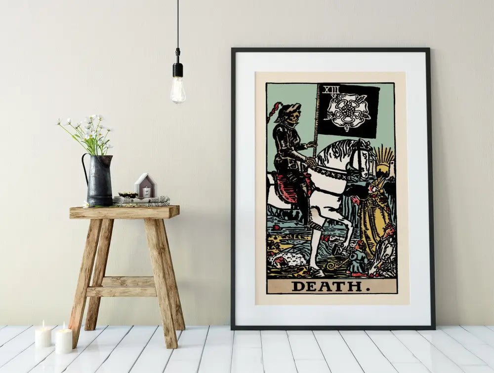 Death Tarot Card Print Blue Rider Waite Poster No Frame Transformative Wall Art For Modern Interiors by My Store