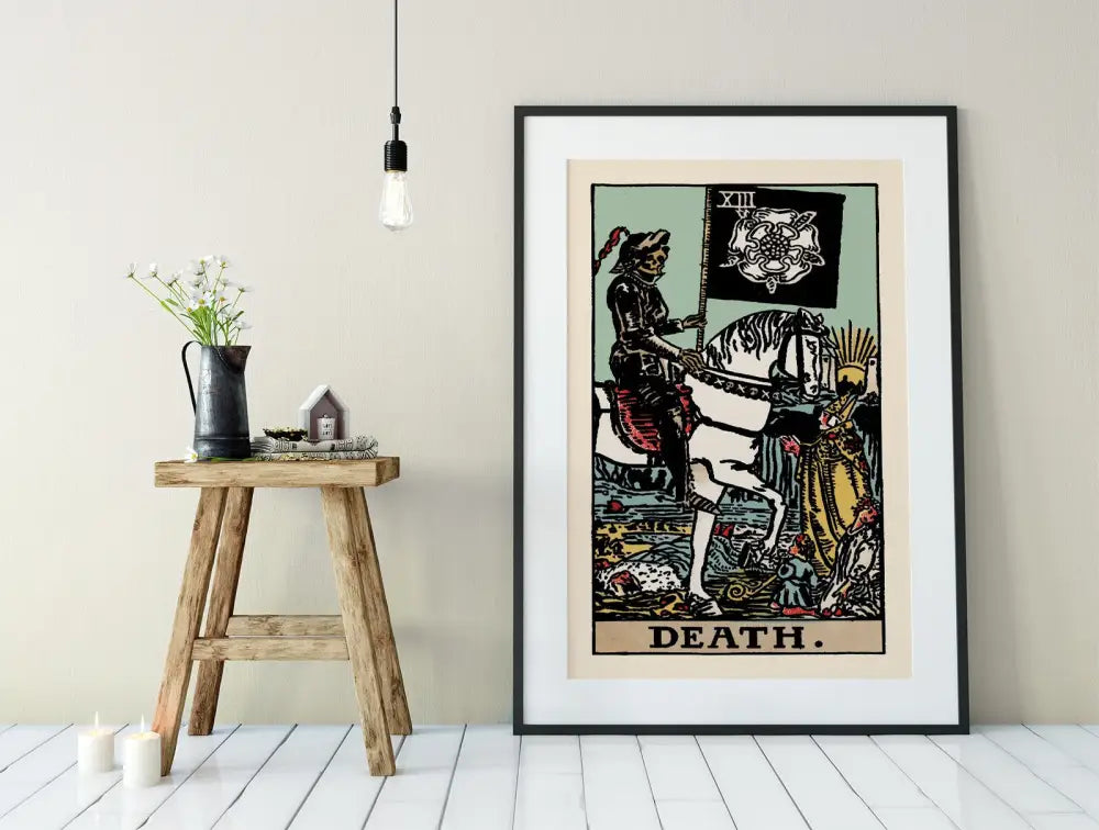 Death Tarot Card Print Blue Rider Waite Poster No Frame Transformative Wall Art For Modern Interiors by My Store