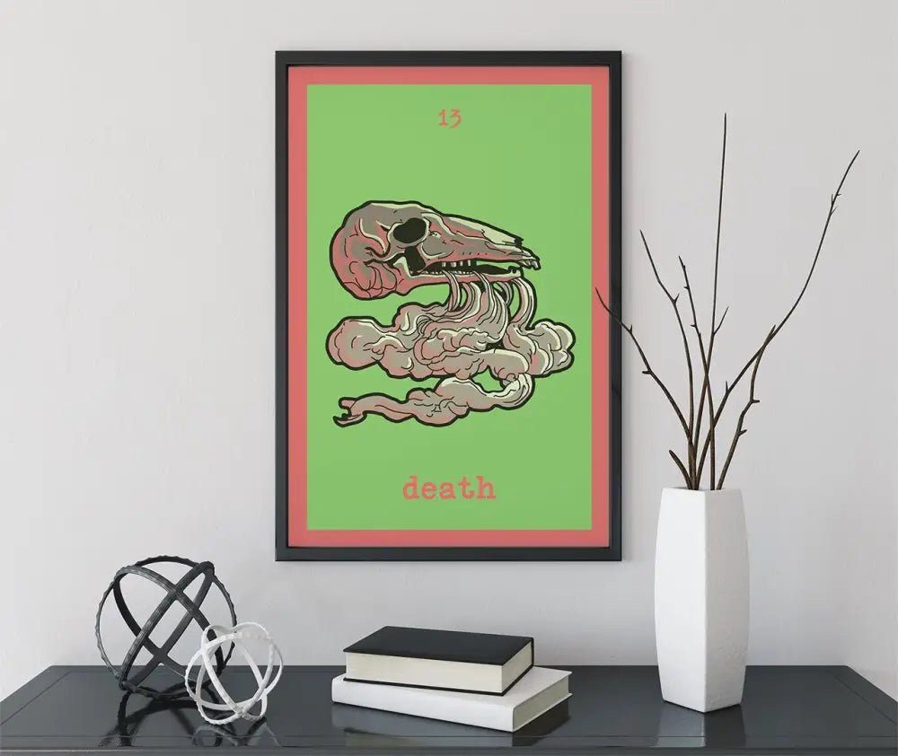 Death Tarot Card Print From The Green Menagerie Tarot Rider Waite Style Poster For Mystic Decor by My Store