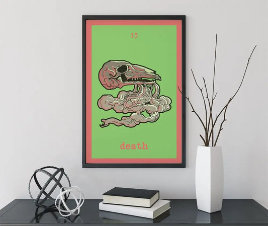 Death Tarot Card Print From The Green Menagerie Tarot Rider Waite Style Poster For Mystic Decor by My Store