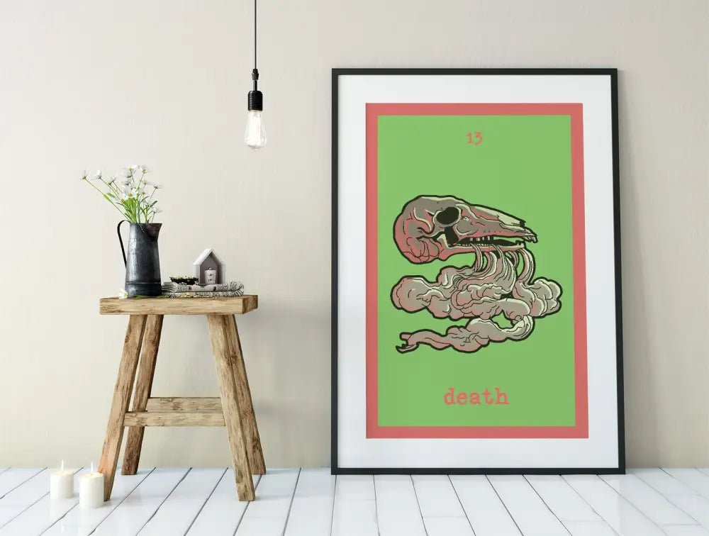 Death Tarot Card Print From The Green Menagerie Tarot Rider Waite Style Poster For Mystic Decor by My Store