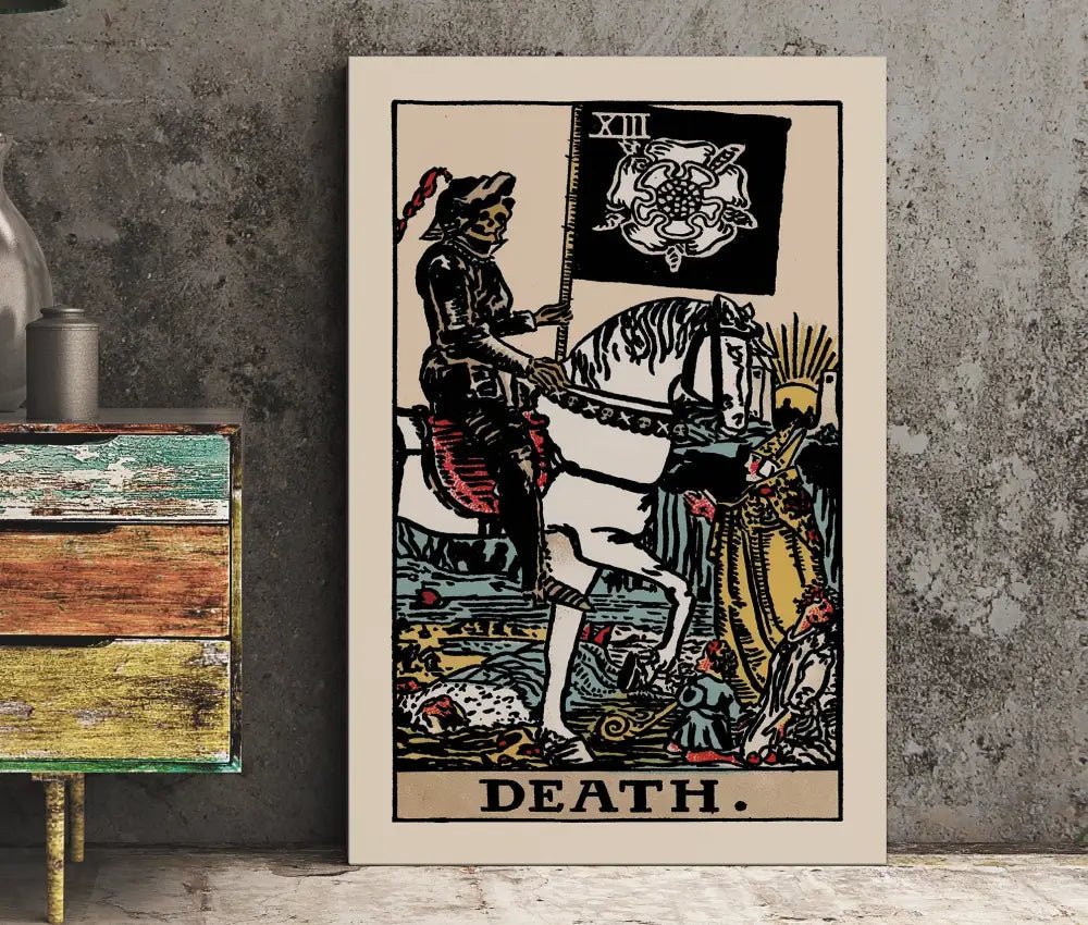 Death Tarot Card Print Rider Waite Poster No Frame Wall Art For Tarot Lovers Premium Art Print by My Store