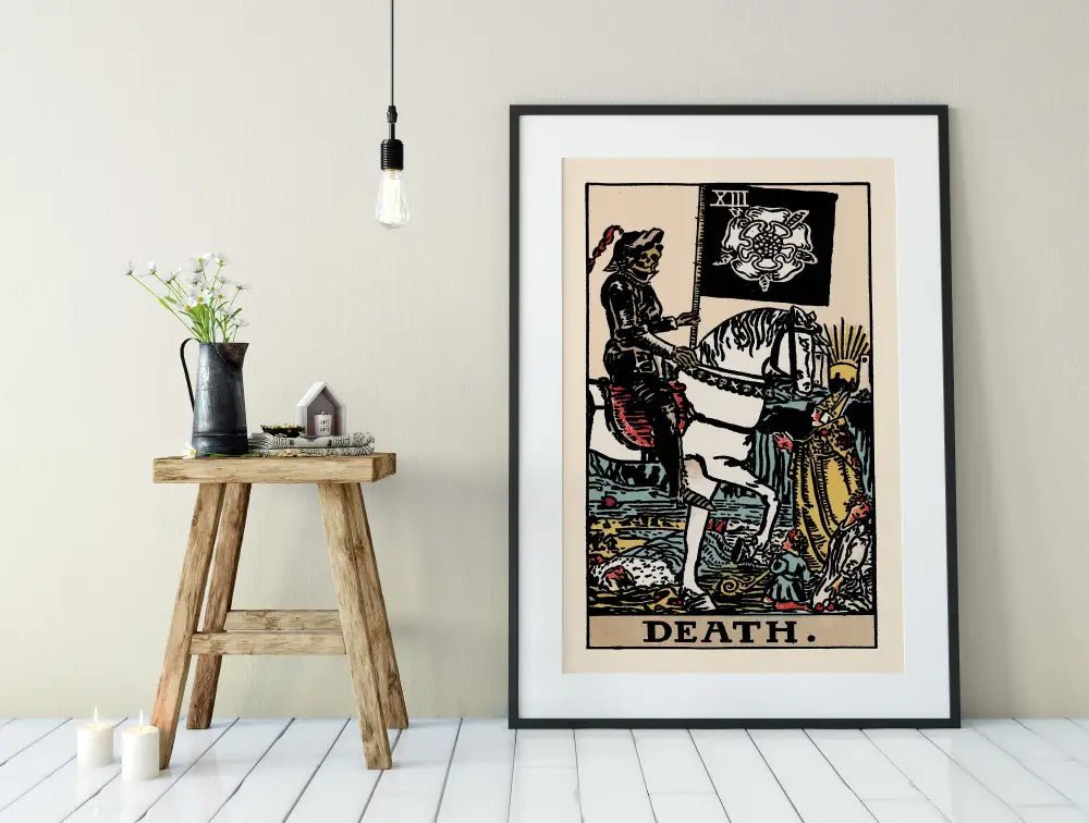 Death Tarot Card Print Rider Waite Poster No Frame Wall Art For Tarot Lovers Premium Art Print by My Store