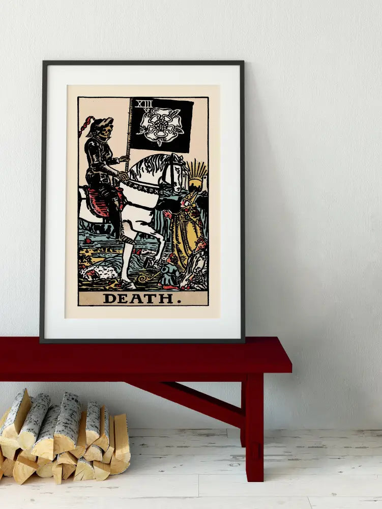 Death Tarot Card Print Rider Waite Poster No Frame Wall Art For Tarot Lovers Premium Art Print by My Store