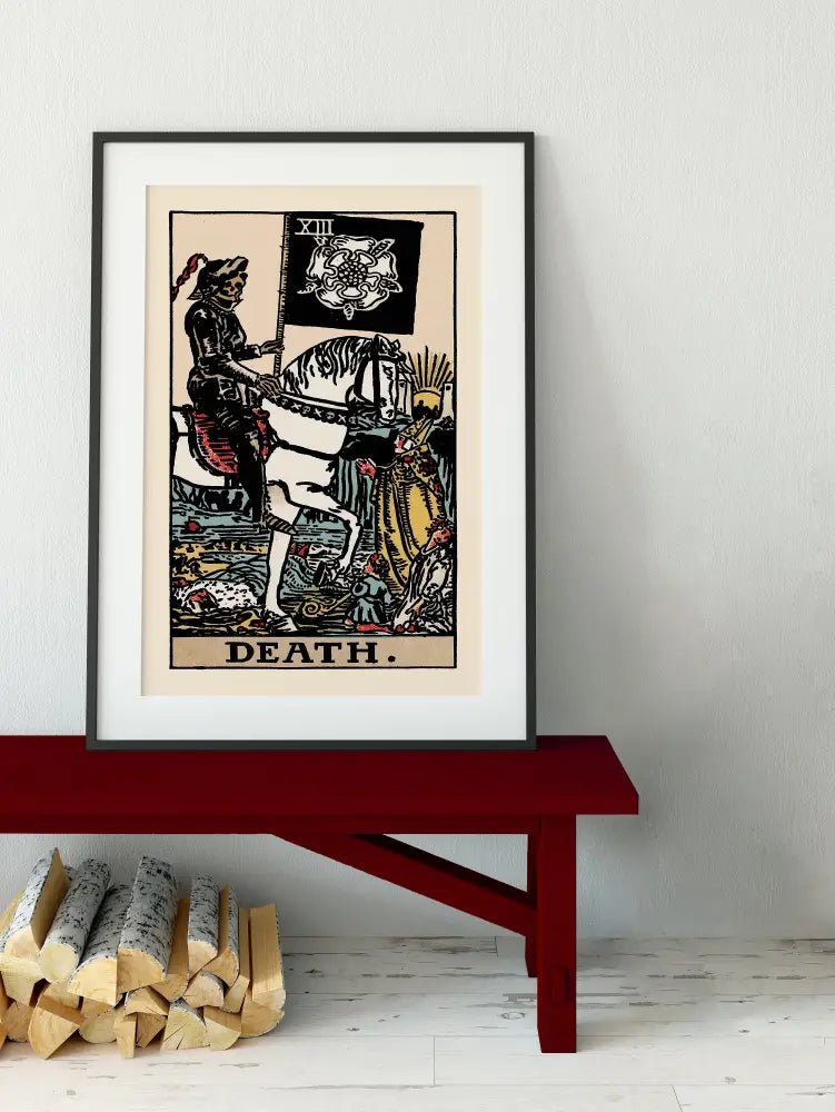 Death Tarot Card Print Rider Waite Poster No Frame Wall Art For Tarot Lovers Premium Art Print by My Store