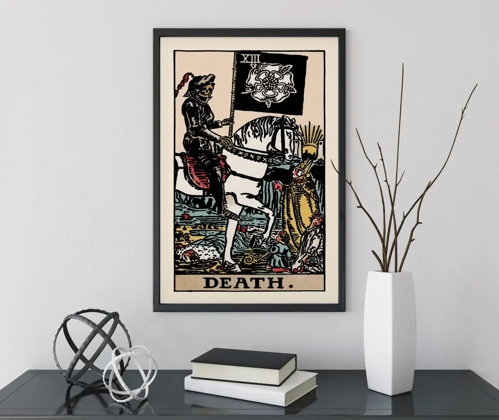 Death Tarot Card Print Rider Waite Poster No Frame Wall Art For Tarot Lovers Premium Art Print by My Store