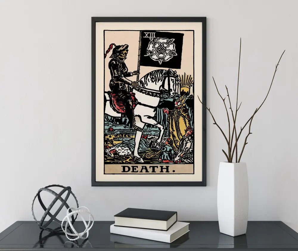 Death Tarot Card Print Rider Waite Poster No Frame Wall Art For Tarot Lovers Premium Art Print by My Store