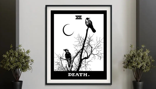 Death Tarot Card Print The Death Crows Card Poster No Frame Transformative Wall Art For Modern Interiors by My Store