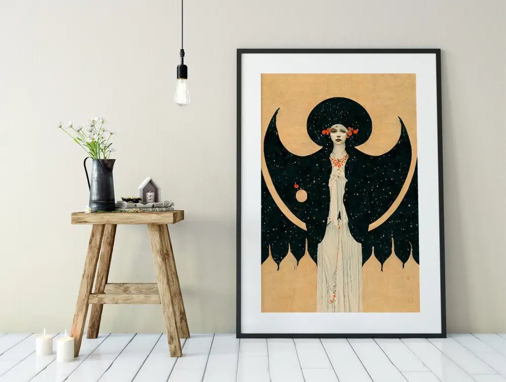 Deco Art Nouveau Goddess Poster Bohemian Lilith Print Large Premium Archival Matte by My Store
