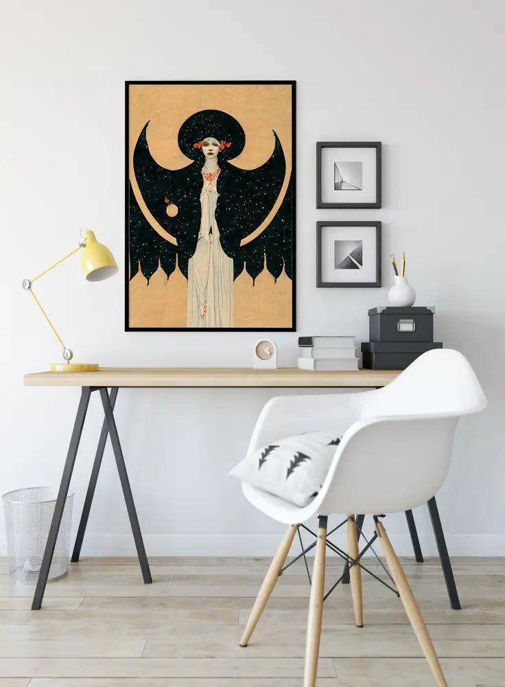Deco Art Nouveau Goddess Poster Bohemian Lilith Print Large Premium Archival Matte by My Store