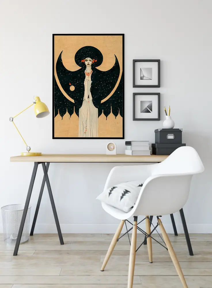 Deco Art Nouveau Goddess Poster Bohemian Lilith Print Large Premium Archival Matte by My Store