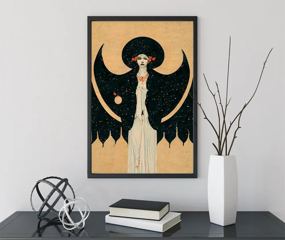 Deco Art Nouveau Goddess Poster Bohemian Lilith Print Large Premium Archival Matte by My Store