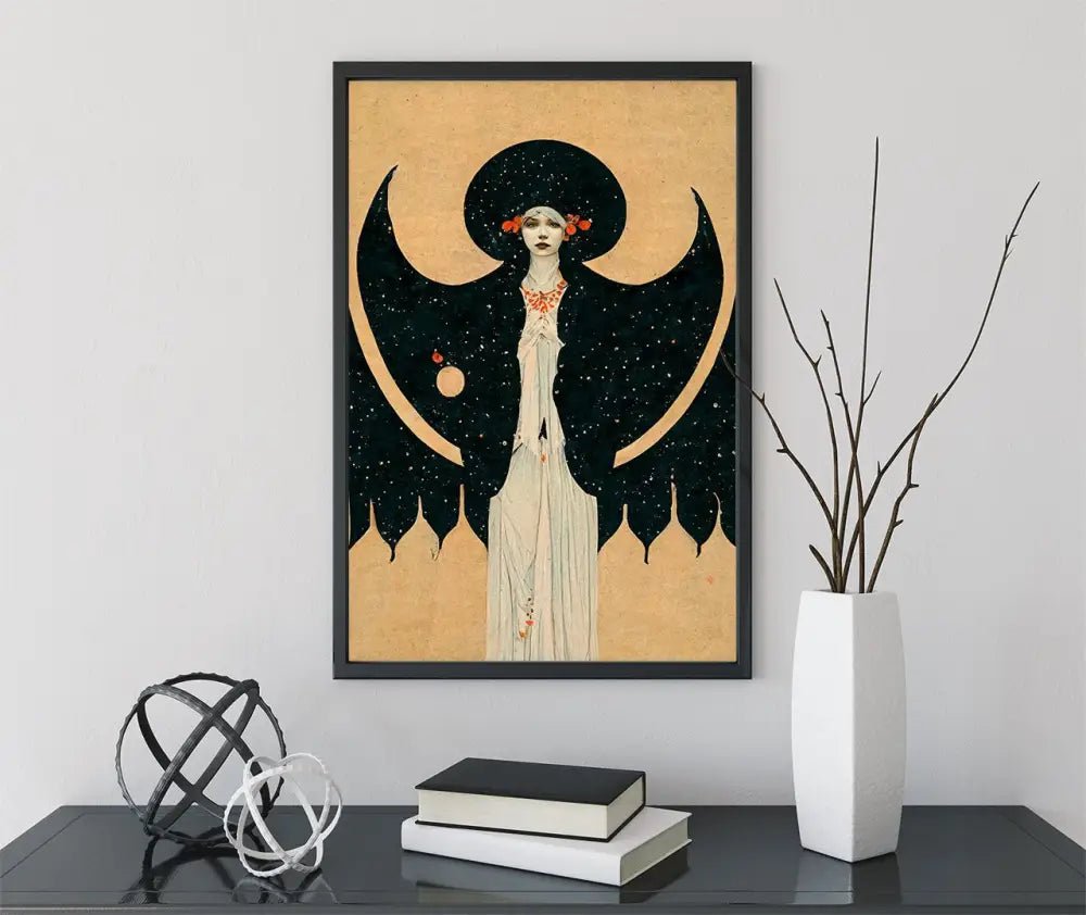 Deco Art Nouveau Goddess Poster Bohemian Lilith Print Large Premium Archival Matte by My Store
