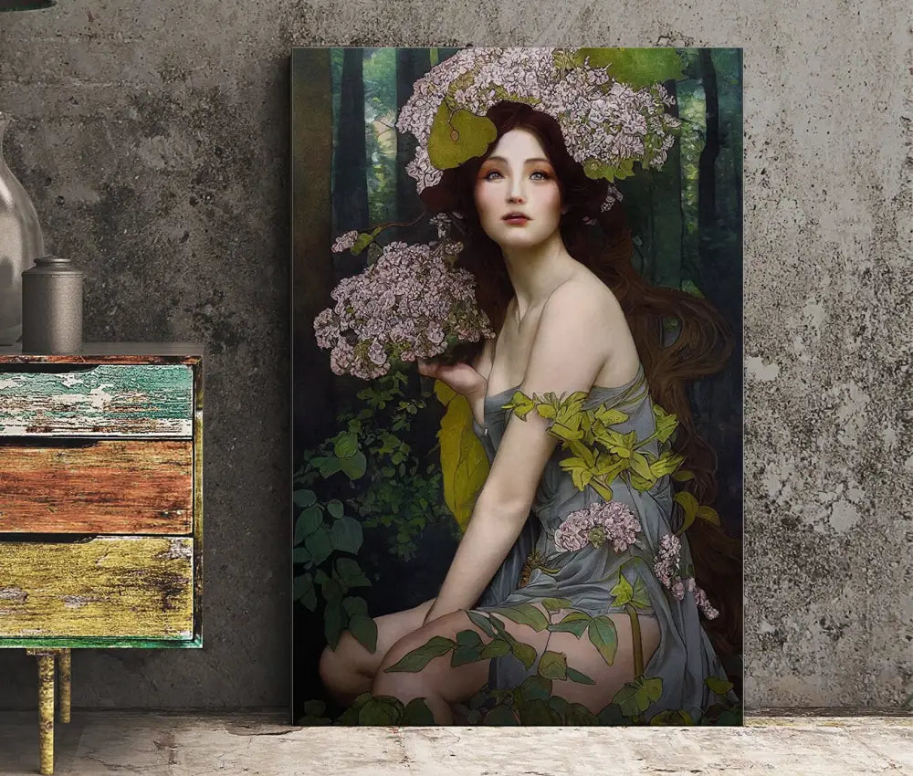 Deco Art Nouveau Goddess Poster Large Bohemian Print by My Store