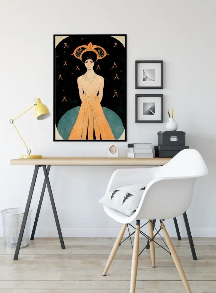 Deco Art Nouveau Goddess Poster Large Hippie Print by My Store