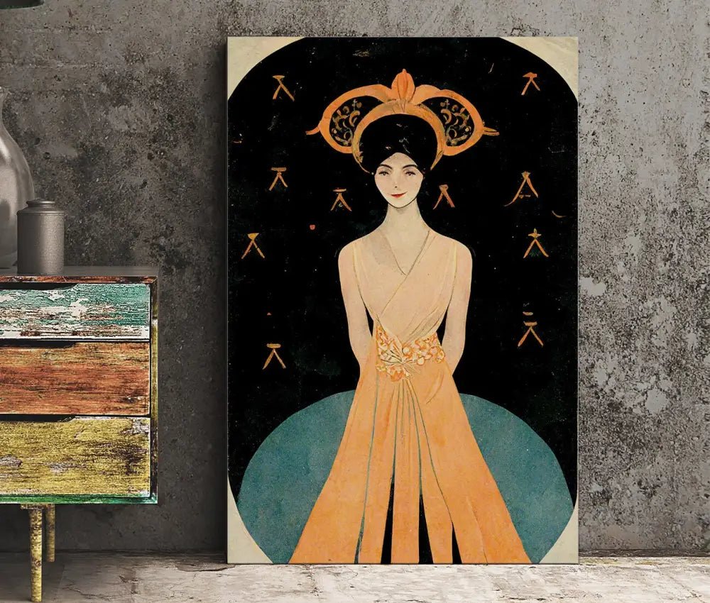 Deco Art Nouveau Goddess Poster Large Hippie Print by My Store