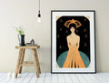 Deco Art Nouveau Goddess Poster Large Hippie Print by My Store