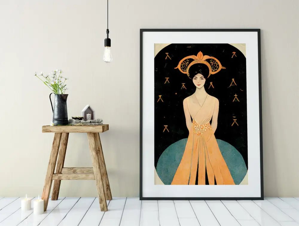 Deco Art Nouveau Goddess Poster Large Hippie Print by My Store
