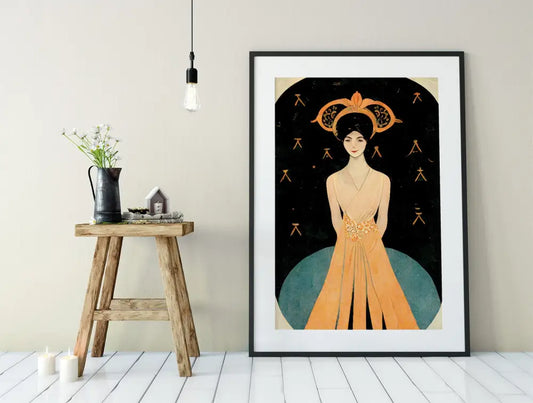 Deco Art Nouveau Goddess Poster Large Hippie Print by My Store
