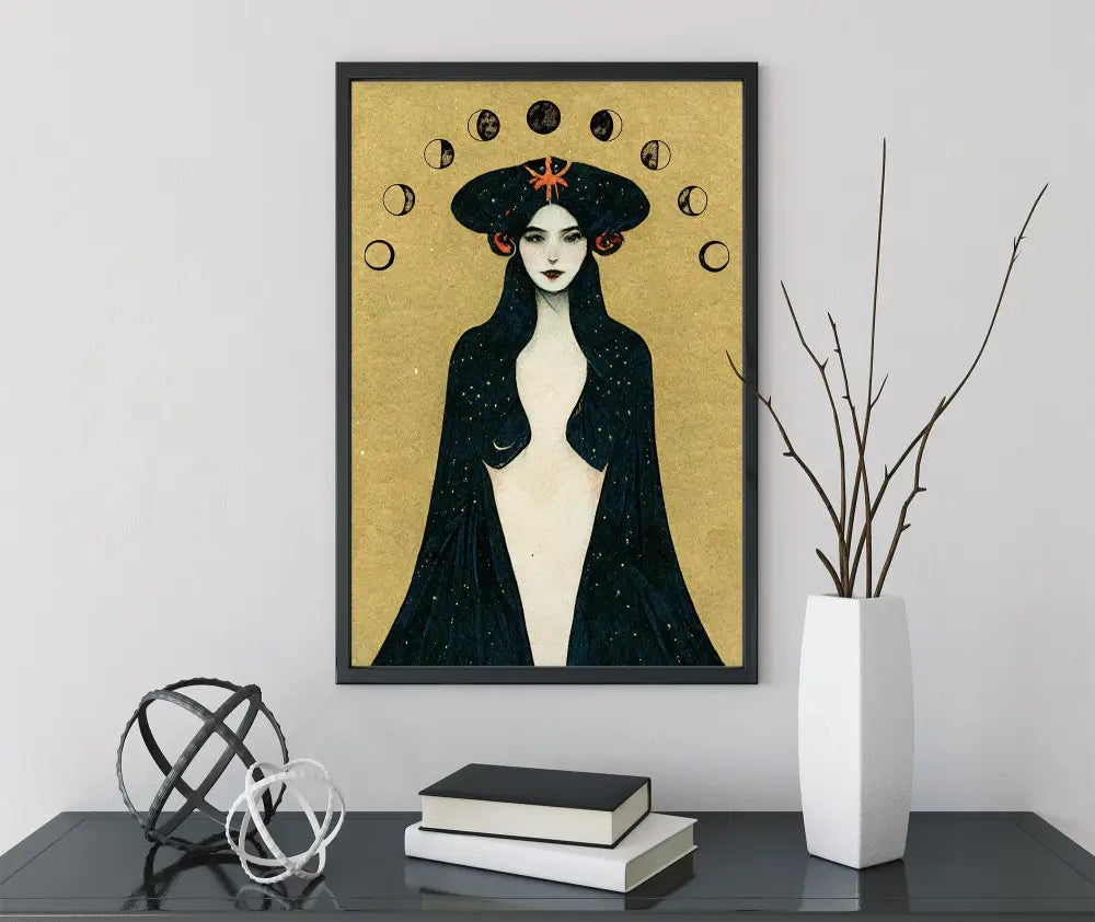 Deco Art Nouveau Goddess Poster Lilith Print Bohemian Spiritual Wall Art For Living Room Decor by My Store