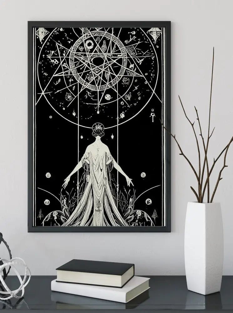 Deco Pagan Goddess Poster Harry Clarke Inspired Bohemian Wall Art Large Hippie Lady by My Store