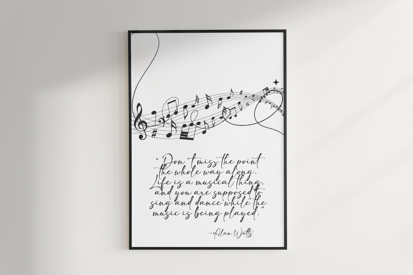 Life Quote - Alan Watts - Poster Bohemian Art Print Poster With Design no frame 20x30 Large