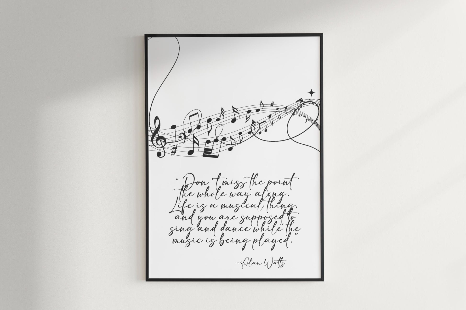 Life Quote - Alan Watts - Poster Bohemian Art Print Poster With Design no frame 20x30 Large