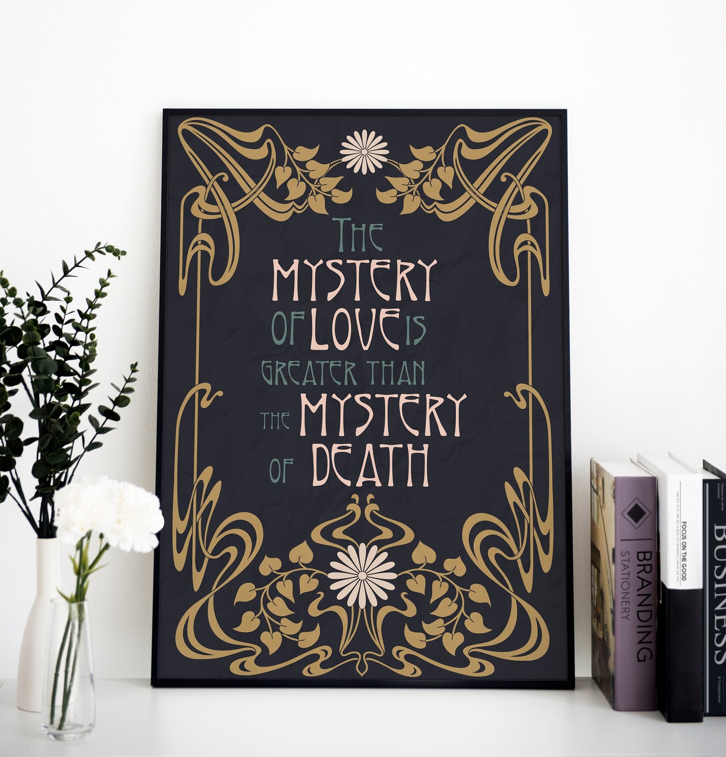 Oscar Wilde Quote - Art Poster - Quote Bohemian Art - Print Poster With Design - Salome Poem - Navy and Gold