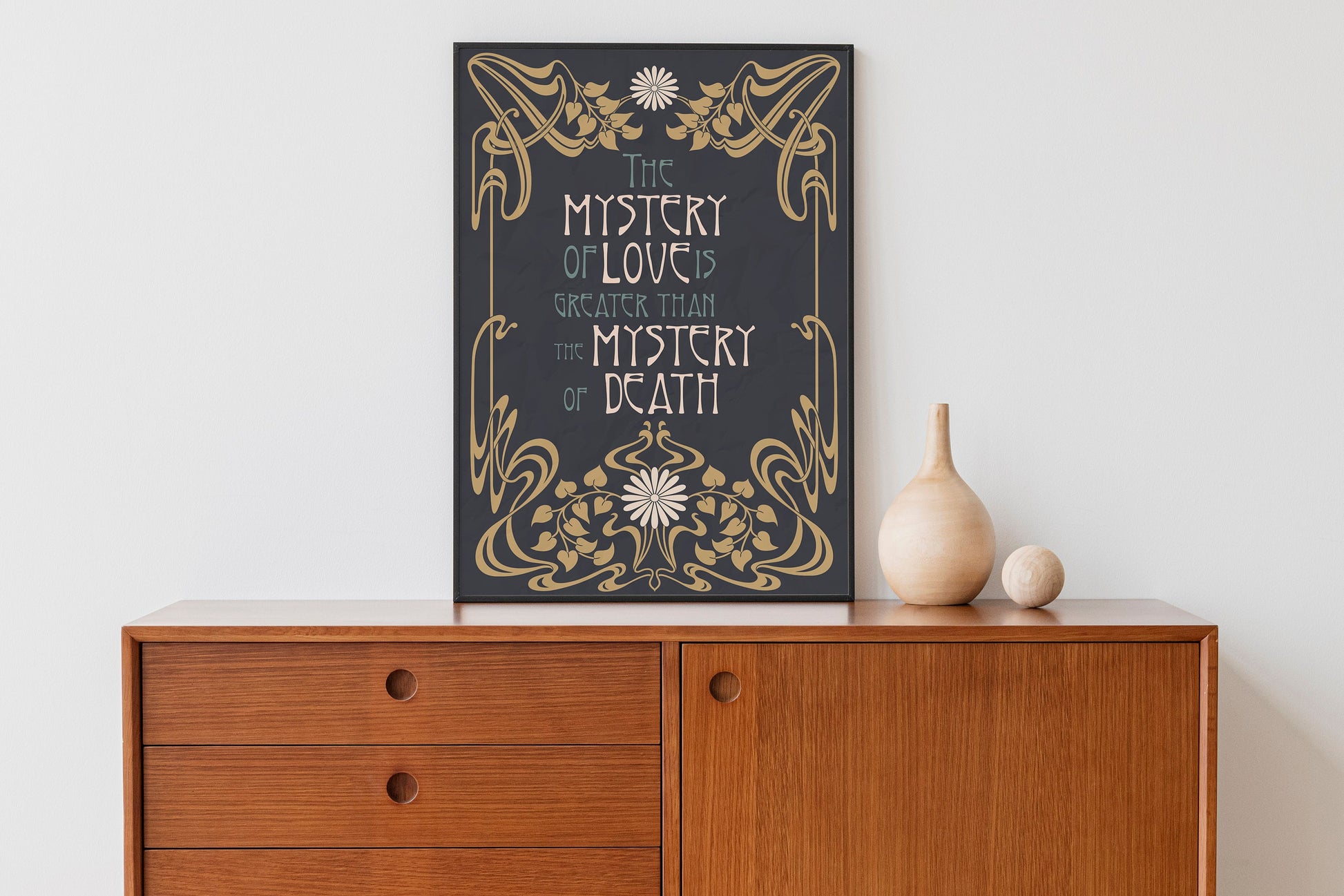 Oscar Wilde Quote - Art Poster - Quote Bohemian Art - Print Poster With Design - Salome Poem - Navy and Gold