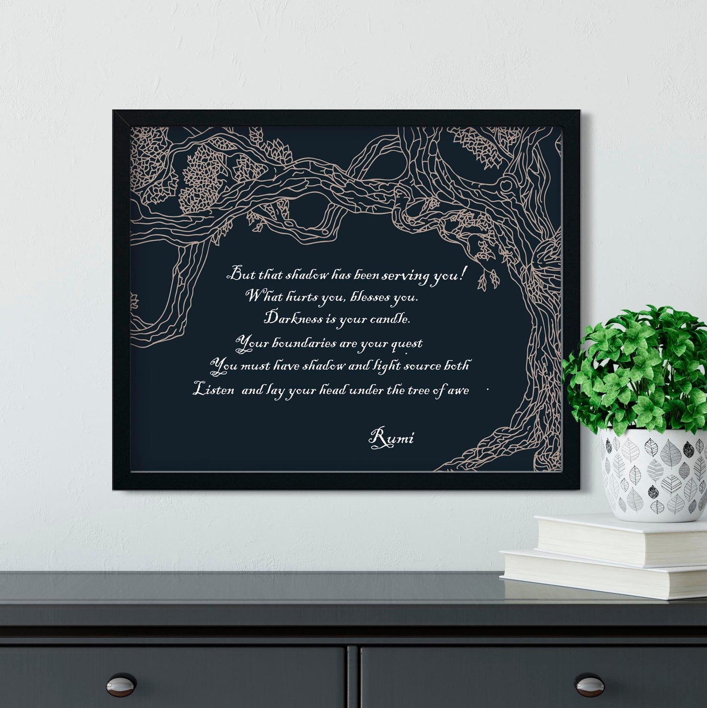 Rumi Poem Poster - Quote Bohemian Art - Print Poster With Design no frame