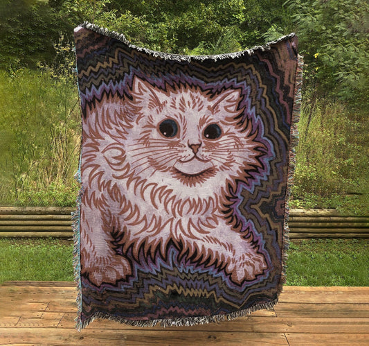Cat Woven Blanket - Louis Wain - Woven CAT Tapestry or Throw - Cats - Illustration