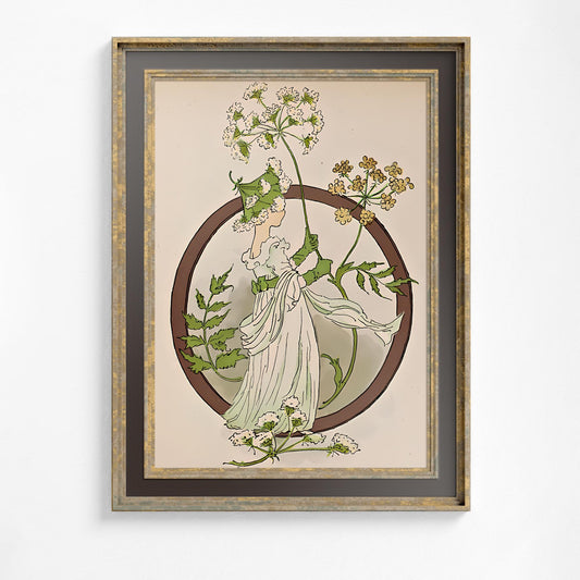 Fairy Print - Summer Vintage Poster - Nursery Room Print - Earth Neutral Colors