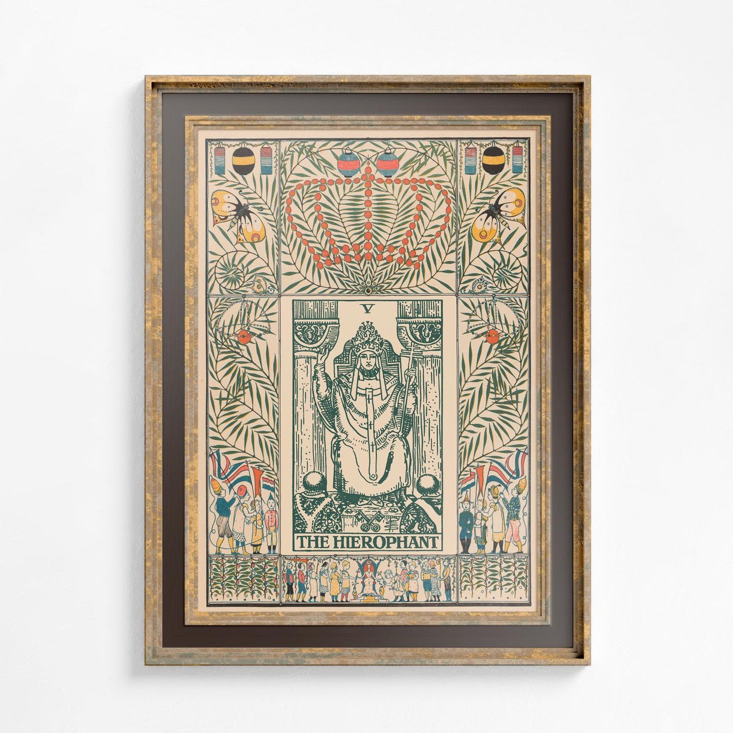 Hierophant Tarot Card Print: Vintage Nouveau Shabby Chic