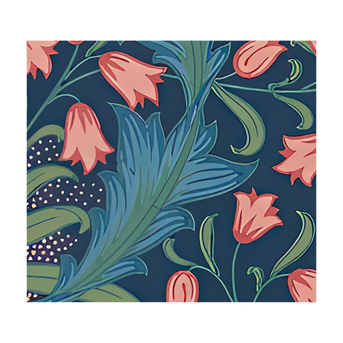 Pink and Blue Vintage Floral Print: William Morris Wallpaper