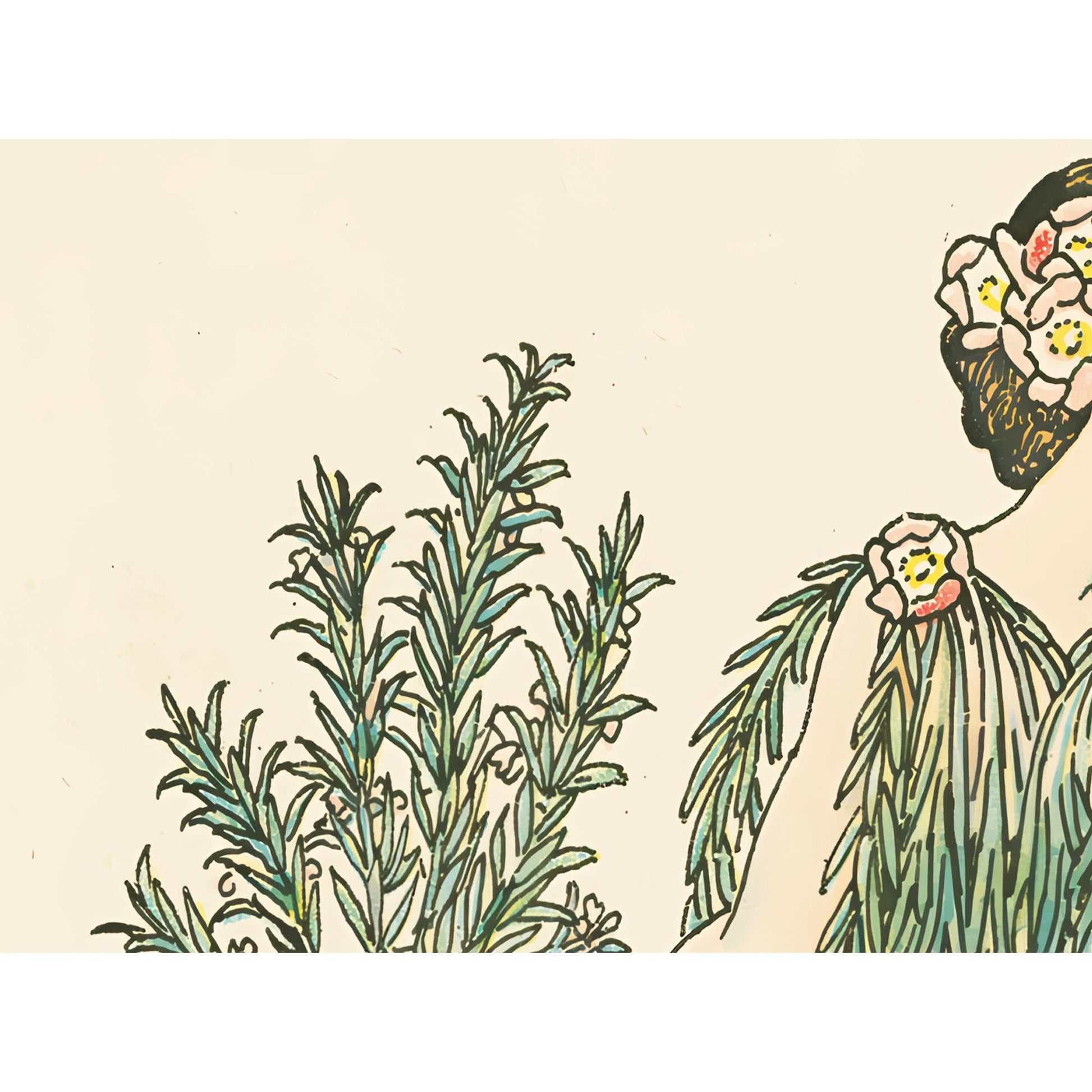 Spring Goddess Vintage - Deco - Art Nouveau Goddess - Walter Crane - Goddess Print - Vintage Poem - Beige and Green