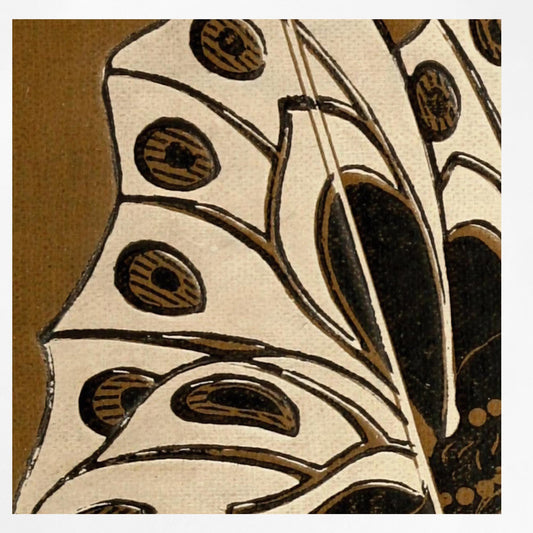 Vintage Fairy Book Cover Print Beige And Gold Art Nouveau Butterfly Floral Large Bohemian Poster by DesignBohemian