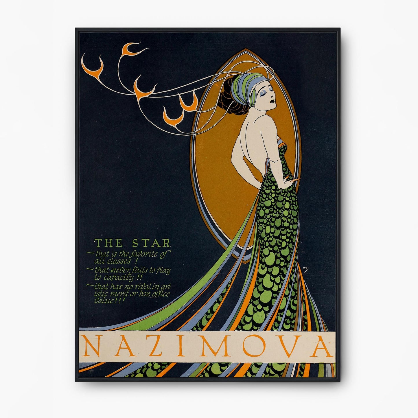 Madame Peacock Art Nouveau Goddess - Poster Bohemian - Goddess Print Large Artwork - Vintage Poster
