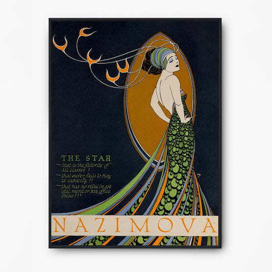 Madame Peacock Art Nouveau Goddess - Poster Bohemian - Goddess Print Large Artwork - Vintage Poster