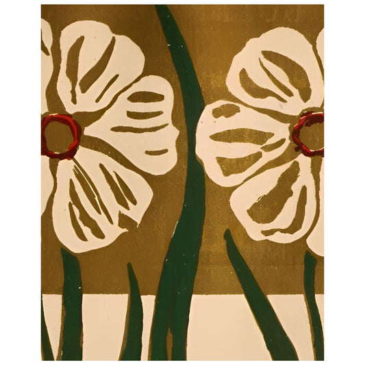 Vintage Floral Mandala Art Print Beige And Green Square Art Nouveau by DesignBohemian