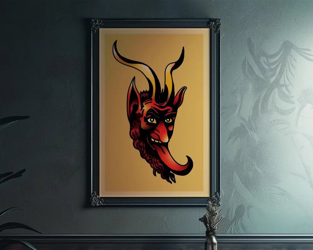 Devil Tattoo Wall Art Poster No Frame Bold Print For Modern Home Decor Multiple Sizes by My Store