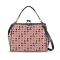 Playing Card Kiss Lock Handbag – Pink & Black Retro Crossbody Purse - DesignBohemian