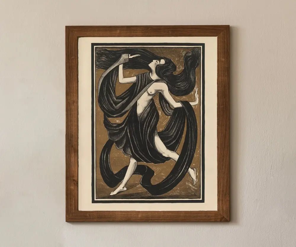 Dream Dancer Art Nouveau Print With Draperies by My Store