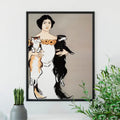 Edward Penfield Vintage Cat Painting Art Nouveau Print Woman And Cat Illustration by My Store