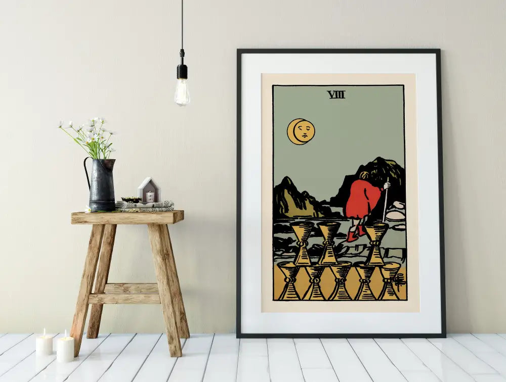 Eight Of Cups Tarot Card Print Poster - Limited Edition by My Store