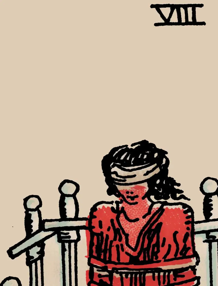 Eight Of Swords Tarot Card Print Poster No Frame Unframed Wall Art For Tarot Lovers by My Store