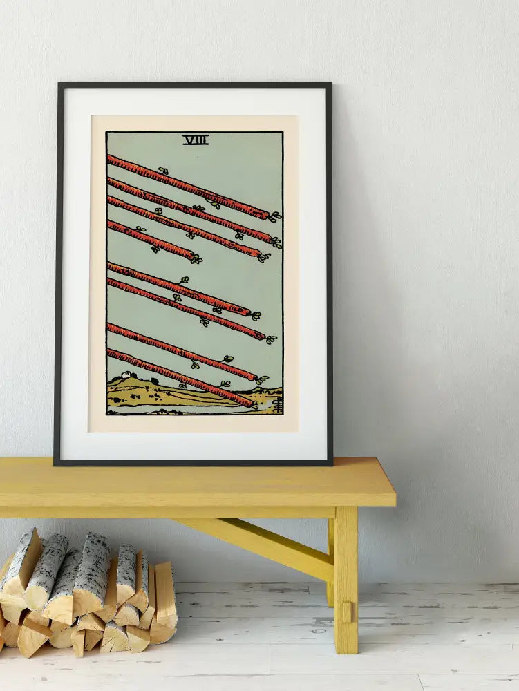 Eight Of Wands Tarot Card Print Unframed Poster by My Store